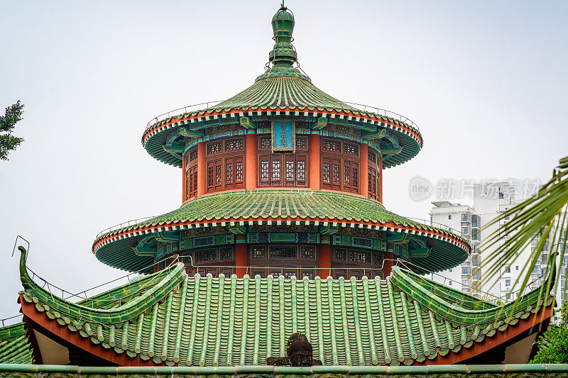 中国海南海口海瑞穆墓的圆形建筑屋顶细节