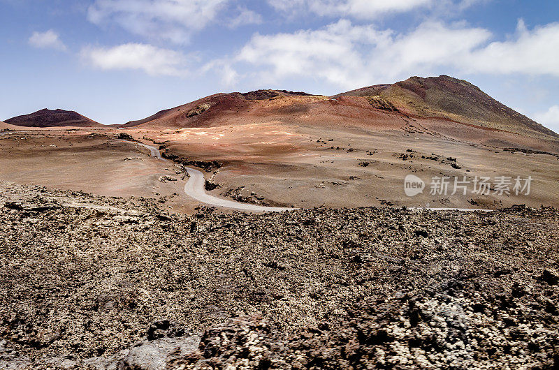 火山景观。Timanfaya国家公园。