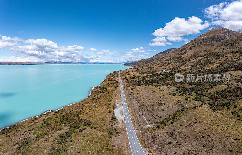 普卡基湖和南阿尔卑斯山，库克山路，本奥豪，新西兰80号州公路