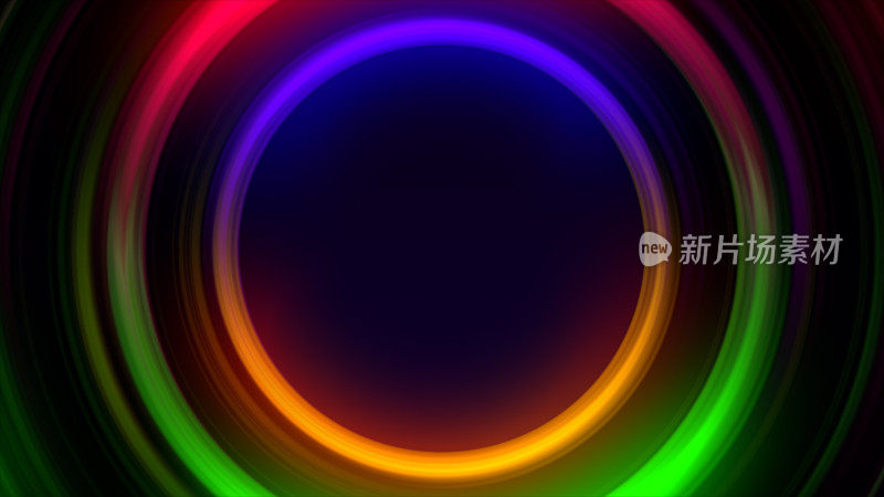 旋转和发光的彩色圆圈抽象视频