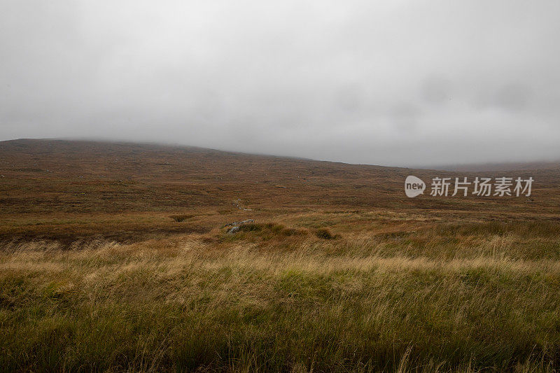 遥远的苏格兰高地荒原的秋天