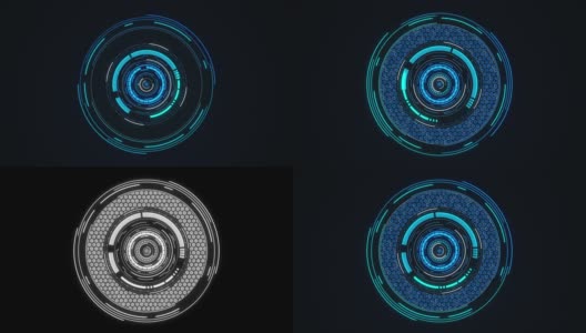HUD圆形界面，高科技的未来显示高清在线视频素材下载