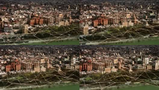 曼哈顿上城区的鸟瞰图。Technology-Futuristic。高清在线视频素材下载
