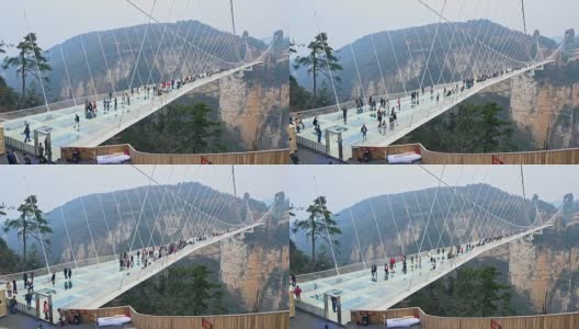 中国张家界的玻璃桥高清在线视频素材下载