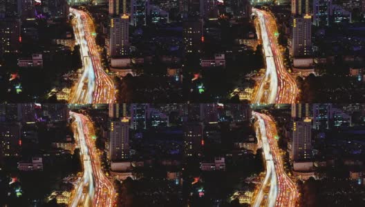 4K: Traffic Time Lapse的城市高架桥交通，上海，中国高清在线视频素材下载