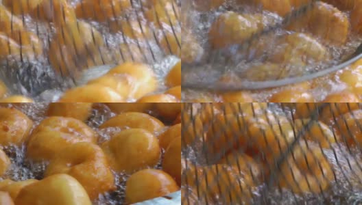 土耳其传统食物甜甜圈Lokma高清在线视频素材下载