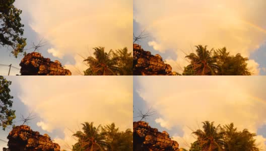 甲米光滩天空中的彩虹高清在线视频素材下载