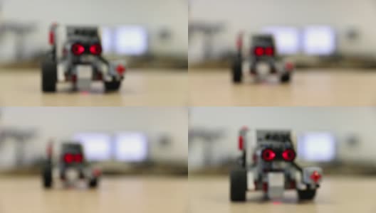 机器人玩具车前后移动。高清在线视频素材下载