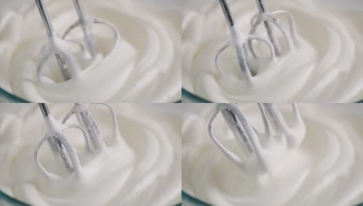 用搅拌器准备奶油高清在线视频素材下载