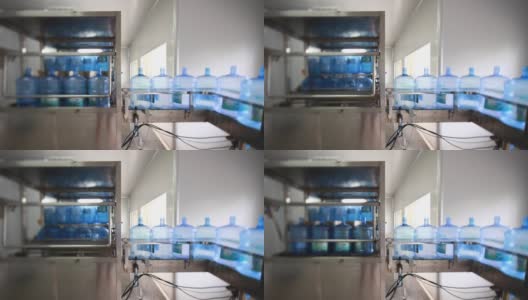 CU机器旋转全塑料水瓶高清在线视频素材下载
