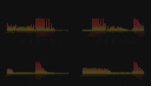 Techno未来黄色音频仪表条背景播放音乐与歌词的空间- 30秒高清在线视频素材下载