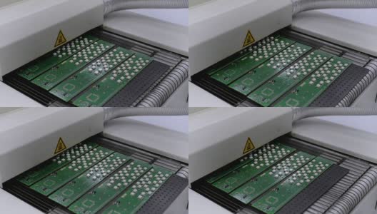 电子印刷电路板叶片空气对流回流炉高清在线视频素材下载