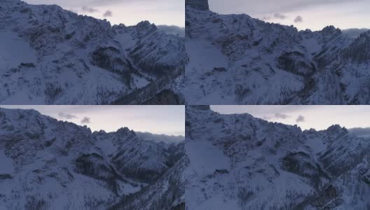 空中冬季景观-意大利阿尔卑斯山| 4K | 2017年12月高清在线视频素材下载