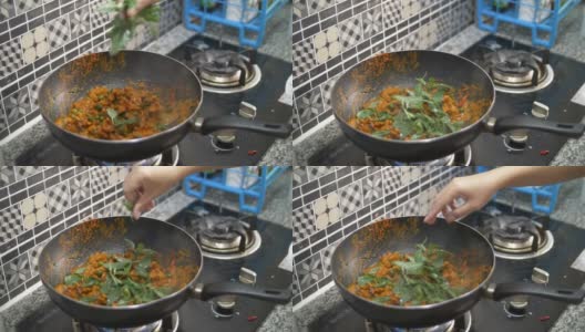 在厨房里做泰国辣菜高清在线视频素材下载