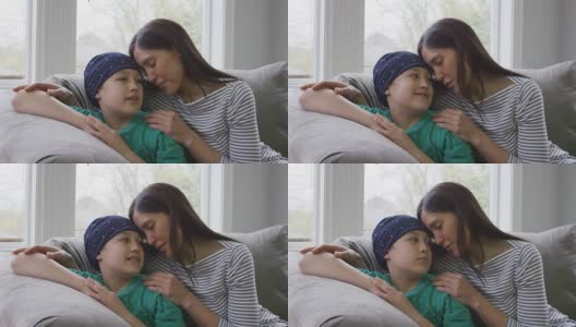癌症康复患者和他的母亲高清在线视频素材下载