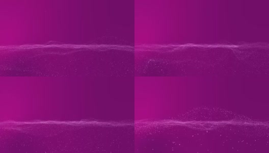 动画的运动背景，粉色或紫色的背景是白色的小颗粒，形状像星星，像波浪一样四处漂浮。在背景上展开。高清在线视频素材下载