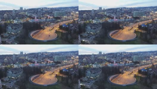 无人机拍摄的俄罗斯索契Kurortnyy大道的Doubler高清在线视频素材下载