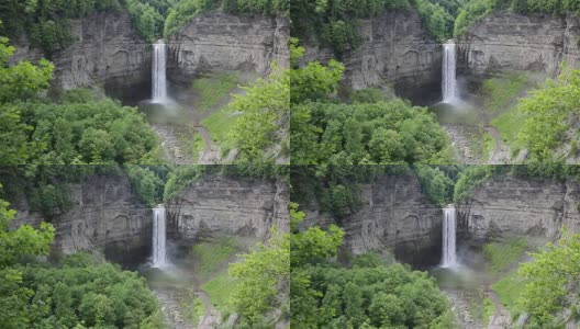 纽约陶诺克瀑布的山谷高清在线视频素材下载