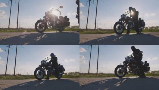 骑摩托车的人骑摩托车高清在线视频素材下载