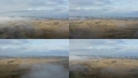 雾晨内布拉斯加州沙丘，鸟瞰图高清在线视频素材下载