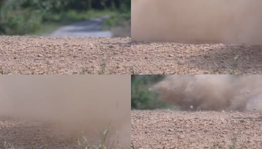 慢镜头，拉力赛赛车在土路上漂移高清在线视频素材下载