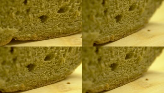 面筋食物碳水化合物中的宏观面包结构高清在线视频素材下载