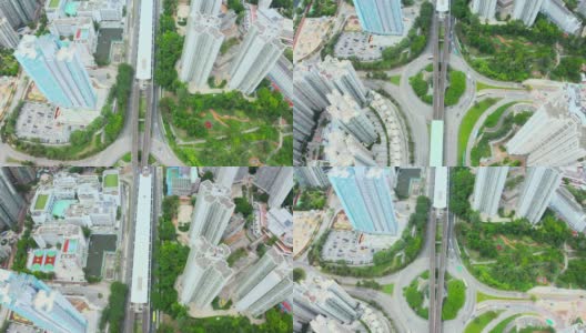 无人机拍摄的马鞍山居民建筑，香港高清在线视频素材下载
