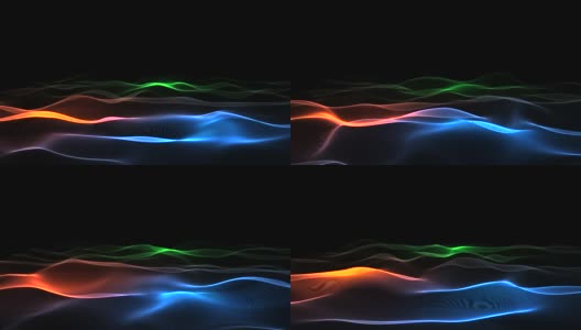 摘要移动彩色粒子波形，技术概念背景高清在线视频素材下载