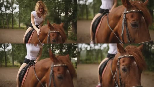 骑着马的漂亮女人高清在线视频素材下载