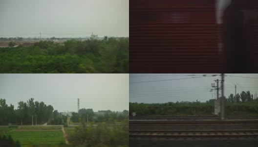 白天时间南京到杭州火车公路旅行边窗pov时间推移全景4k中国高清在线视频素材下载