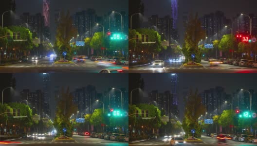 夜光南京著名的现代青年文化综合体交通街道全景，时间跨度4k中国高清在线视频素材下载