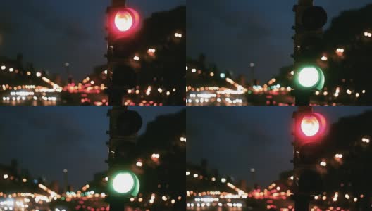 阿根廷，布宜诺斯艾利斯，胡里奥大道9号的交通灯。高清在线视频素材下载