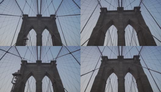 空旷的布鲁克林大桥，没有人在清晨日出在美丽的阳光在夏天高清在线视频素材下载