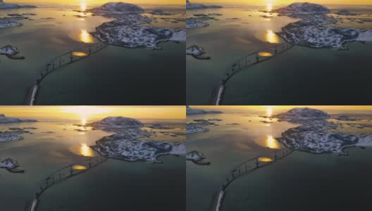 挪威北部特罗姆斯郡的索玛若伊岛风景路线高清在线视频素材下载
