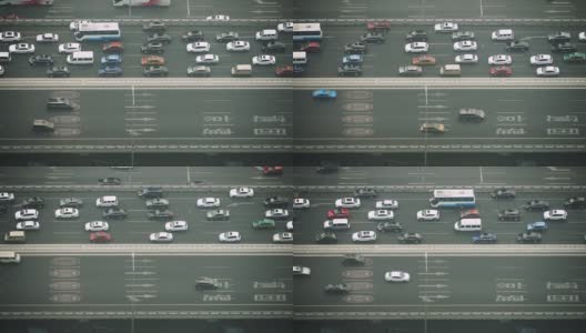 北京，中国- 2018年5月9日:北京街头交通，汽车和道路，Ariel拍摄高清在线视频素材下载