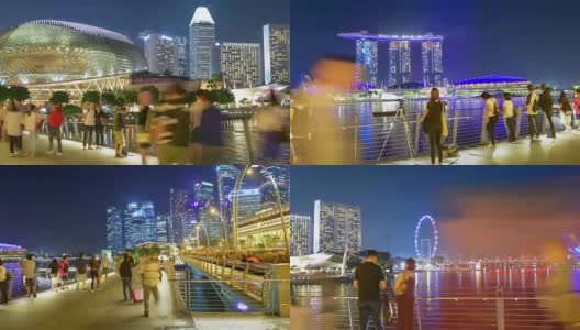 平移/缩放180度新加坡市中心CBD的天际线高清在线视频素材下载