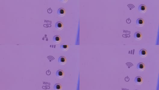 特写WiFi中继器信号连接状态led灯高清在线视频素材下载