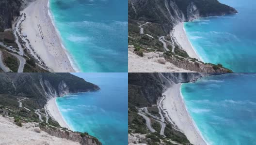 希腊塞弗尼亚岛著名的密尔托斯海滩高清在线视频素材下载