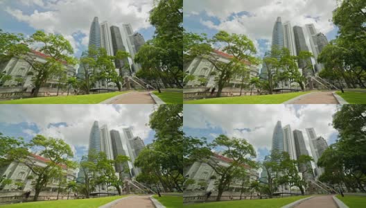 日光新加坡城滨江市中心著名酒店全景4k时间推移高清在线视频素材下载