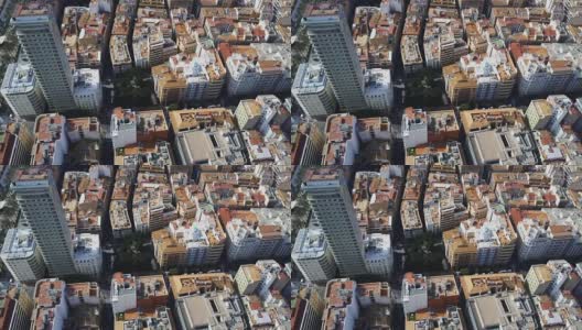 欧洲城市住宅区鸟瞰图。股票。的例子。鸟瞰图的公寓大楼在欧洲城市高清在线视频素材下载