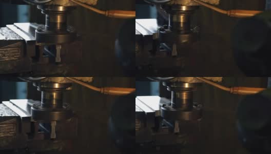 在重型机械的研磨机上完成细部平面的研磨高清在线视频素材下载