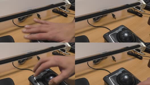 大型电脑轨迹球残疾用户高清在线视频素材下载
