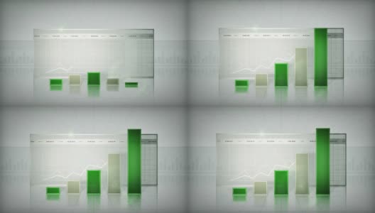 绿色柱状图高清在线视频素材下载