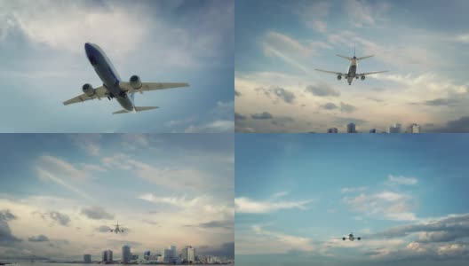飞机降落在美国新奥尔良高清在线视频素材下载