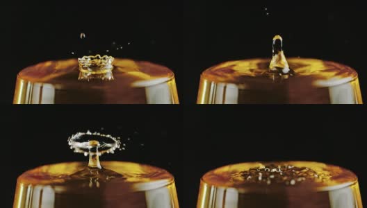 SLO MO特写镜头:葡萄酒滴入玻璃杯高清在线视频素材下载