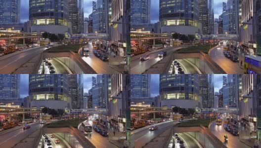 人们走过铜锣湾轩尼诗道，在中环道购物，在香港的法玛斯广场乘电车和火车旅行高清在线视频素材下载