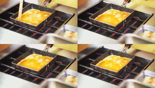 烤鸡烧，日式煎蛋高清在线视频素材下载
