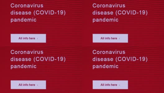 冠状病毒病(COVID-19)大流行网页特写高清在线视频素材下载