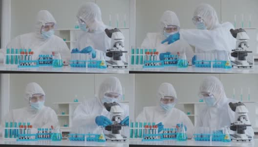 Covid-19:在实验室从事抗病毒检测标本工作的科学家高清在线视频素材下载