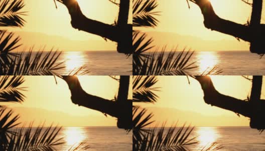 太阳从海上升起，照亮了西西里岛的海滩高清在线视频素材下载